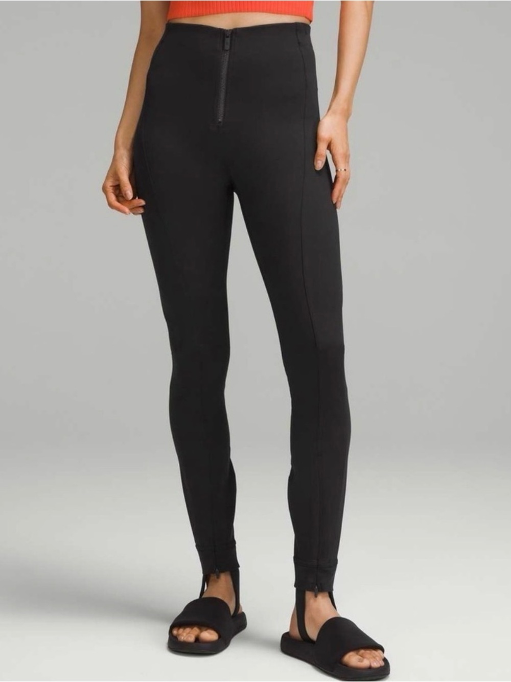 lululemon athletica Black High-Rise Zip-Front Leggings